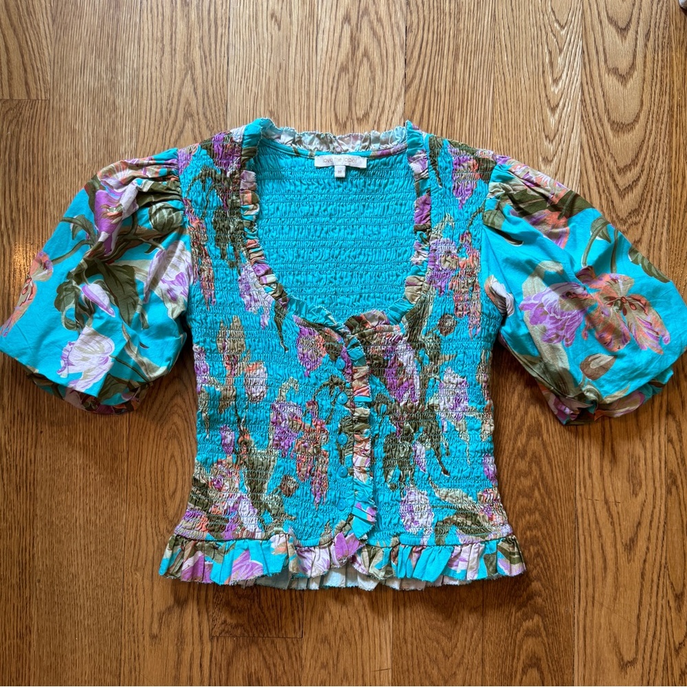 Love The Label Floral Puff Sleeve Blouse medium